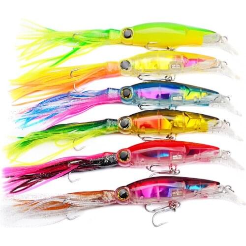 1pc Hard Fishing Lure Fish Bait Squid High Carbon Steel Hook Octopus Crank For Artificial Tuna Sea Allure Tool 40g 14cm