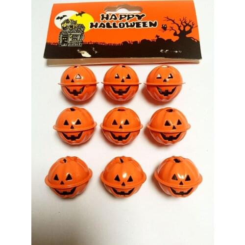 10Pcs Pumpkin Bells Halloween Metal Pumpkin Bells Tree Ornament On Tree Decorations