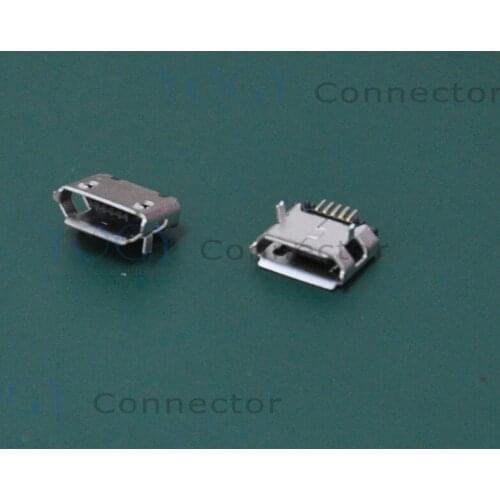 100 pcs/lot) 5pin Female Micro USB Connectors, 2 DIP Fixed feet, fit for PAD, MP4, Tablet, Phone