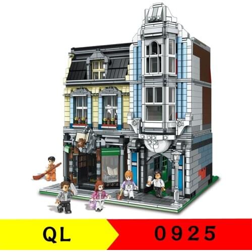2687Pcs QL0925 Building Blocks City Street View Series Bookstore Childrens Educational Assembled Toy Small Particles Gifts