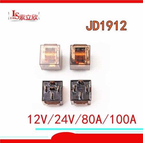 5PCS/LOT Automobile Horn Relay JD1912 12VDC 24VDC 80A 100A High Current Universal Waterproof 4PIN/ 5PIN / Electrical Socket