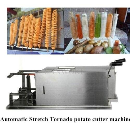 Automatic Stretch Tornado Potato Machine Spiral Twist Potato Slicer Chips Cutter Fruit / Vegetable Tool;potato chips machine