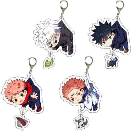Keychain Woman Jujutsu Kaisen Key Chain Men Acrylic Pendant Keyring Unisex Elegant Key Holder Gojo Satoru Anime Jewelry