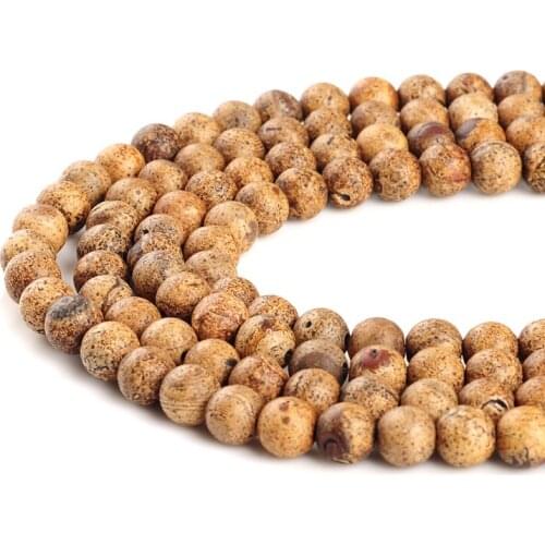 High quality Wood bark natural stone round loose ball Beads 15" Strand 6 8 10 12 MM DIY Jewelry Making bracelet