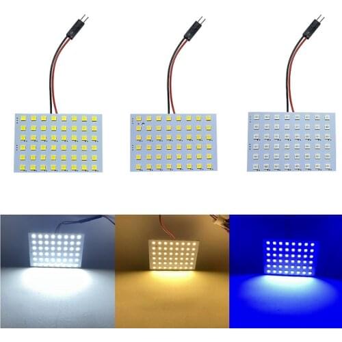 C5W Led Festoon BA9S T4W T10 W5W Led Bulb 48SMD Panel Dome Reading Light Map Lamp Car Interior Lights Auto 12V White Blue