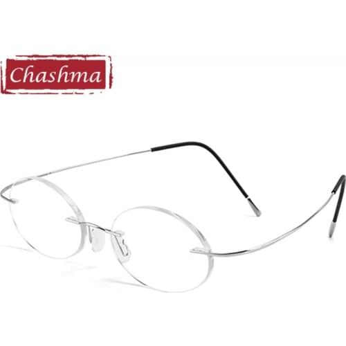 Chashma Rimless 2 g Frame Octagon Polygon Trend Eyeglasses Men Titanium Flexible Light Spectacles for Women