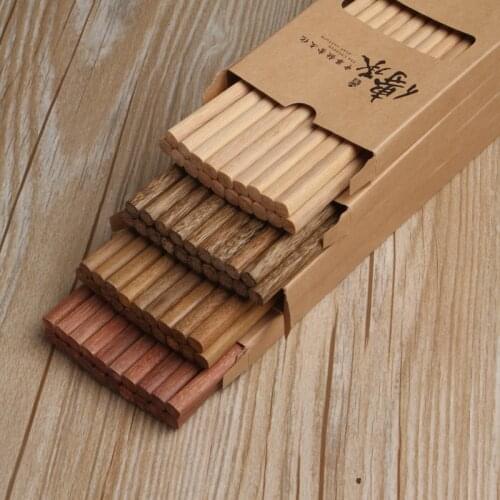 25cm wood chopsticks no paint chopsticks 10 pairs of wings of wood of red sandalwood Muzi Gift Set