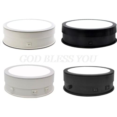 15/20cm Electric Turntable Display Stand LED Light Rotating Table Watch Bracelet Jewelry Holder for Photography Props