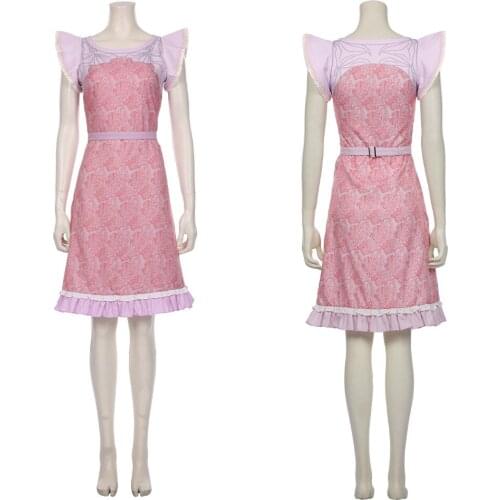 Final Fantasy VII Remake-Aerith Gainsborough Cosplay Costume Pink Dress Halloween Carnival Outfits