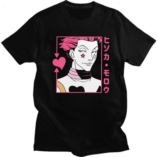 Hunter X Hunter T-Shirt Men Pre-shrunk Cotton Awesome Tshirt O- Neck Short Sleeved Hisoka Morow T Shirt Anime HxH Tee Harajuku