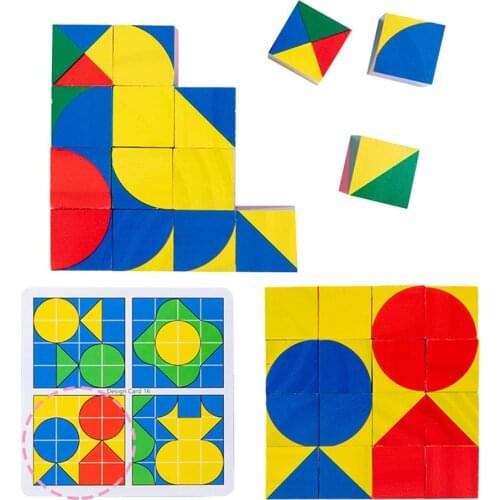 Geometric Building Blocks Cube Card Kids Home Spatial Thinking Educational Puzzle Interactive Toy