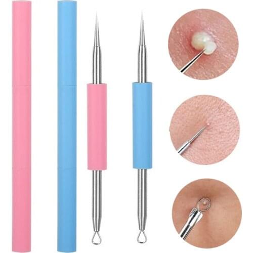 Double Head Blackhead Comedone Acne Blemish Extractor Remover Stainless Needles Blackhead Pimple Blemish Extractor Remove Tools