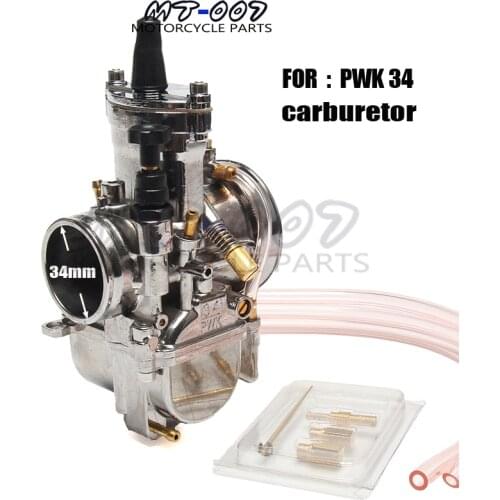 Plating Silver 34mm Carburetor for PWK 34 Maikuni Model with power jet 125-250cc Motorcycle Scooter UTV Motorcycle ATV