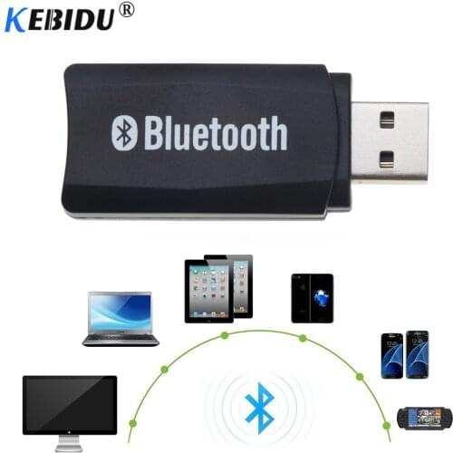 Kebidu Wireless A2DP Dongle Stereo USB Bluetooth Music Audio Receiver Adapter 3.5mm Jack AUX for Car Kit TV AUX Android/IOS