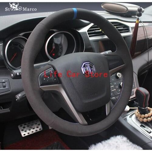 For MG6 ZS MG3 SW DIY Hand Sewn Steering Wheel Cover Top Leather