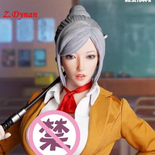 1/6 Scale female Head Sculpt Silver Hair girl Head Carving Model Fit 12'' tbl ph Action Figure Dolls SET044