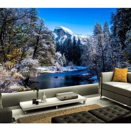 Custom 3D mural,USA Parks Winter Scenery Snow Nature papel de parede ,living room sofa tv wall bedroom stereoscopic wallpaper