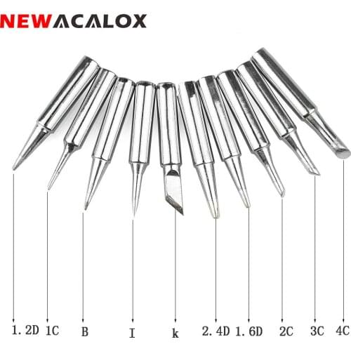 NEWACALOX 10PCS/SET Lead-free Solder Screwdriver Iron Tip 900M For Hakko Rework Soldering Station Tool Electric Soldering Irons