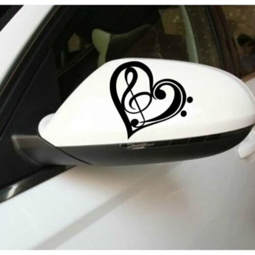 Window Sticker Bass Treble Clef Heart Vinyl Decal Music Decal Decorative Decal car sticker 10.2 cm*9.5 cm