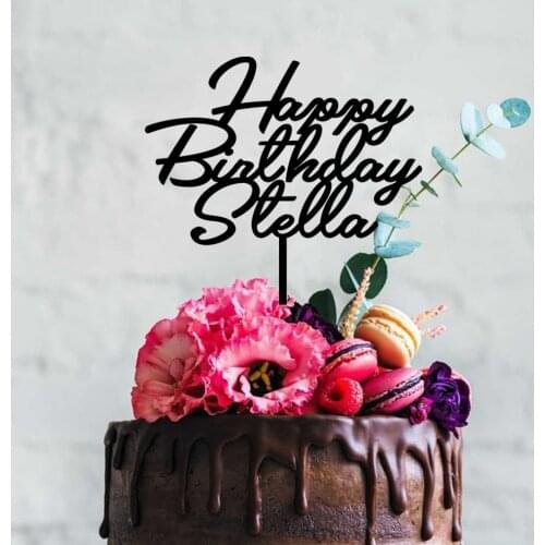 Personalized Happy Birthday Cake Topper, Custom Cake Topper, Wooden Birthday Topper,Birthday Party Gift, Custom Any Name