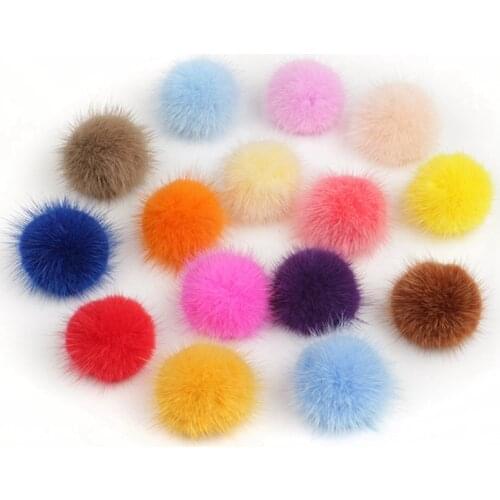 10pc 3cm Diy Pompon Imitation Mink Fur Balls Pompoms For Ring Keychain Shoes Hats Fluffy Pom Pom Diy Crafts Accessories Material
