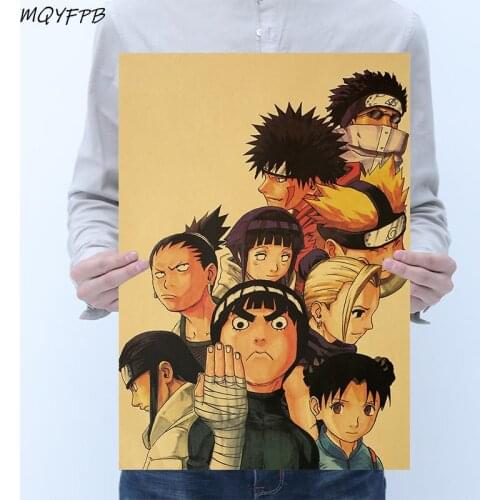 Japanese Anime A Collection of Characters Kraft Paper Poster Home Bedroom Wall Decoration Painting Core 50.5x35cm