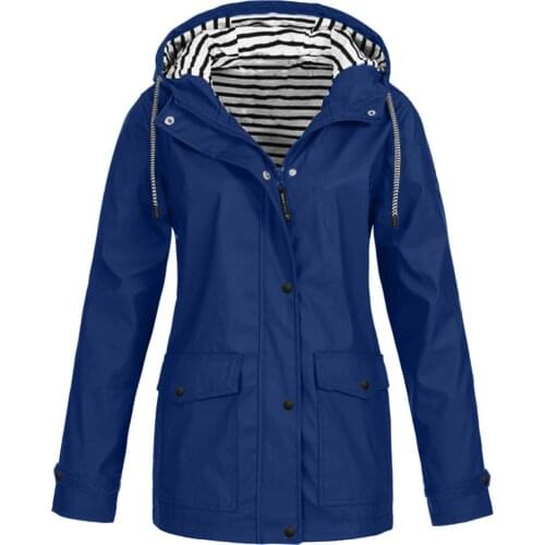 #R40 Women Solid Raincoat Outdoor Hiking Jacket Waterproof Windproof Plus Size Raincoat Jacket Hooded Camping Rain Coats