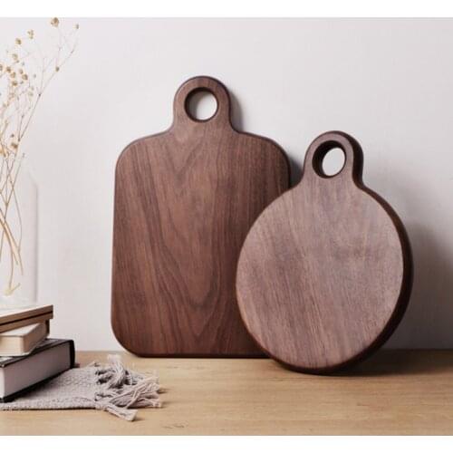 Walnut Cutting Board with Handle Whole Wood chopping Blocks Solid Wood Kitchen Serving Plate For baby Food