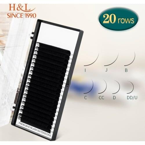 H&L SINCE 1990 20Rows individual eyelash extension lashes maquiagem cilios for soft natural Faux Mink Eyelashes for Extensions