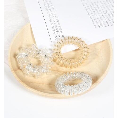 1-3Pcs Hair Ties For Woman Elastic Gum Telephone Wire Rubber Hair Bands Headwear Hair Rope Spiral Shape Hair Accessories
