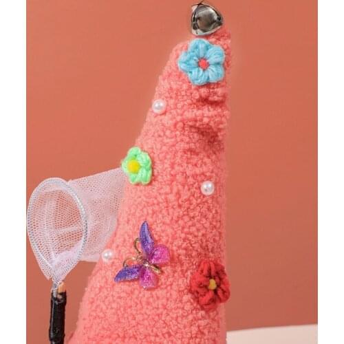 T84E Christmas Gnome Faceless Doll Butterfly Flower Holiday Gnome Handmade Swedish Tomte Scandinavian Elf Decoration