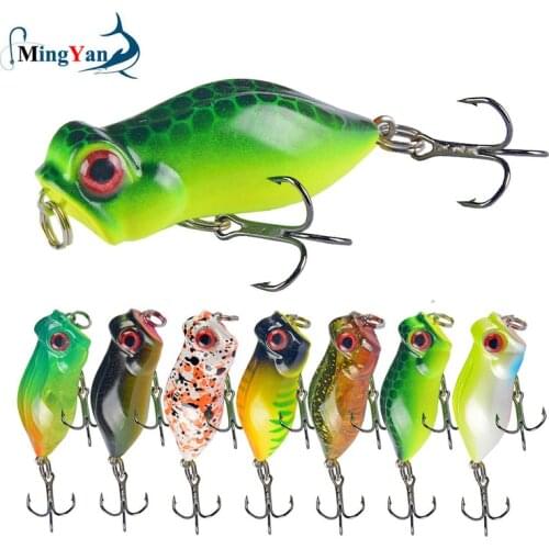 1pc Frog Popper Fishing Lure 40mm 3.2g Topwater Fishing Bait Hard Crankbait for Bass Plastic Wobblers Mini Pesca Artificial Bait