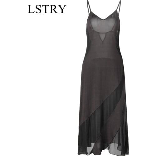 S-6XL Plus Size Sexy Hot Erotic Lingerie For Women Nightwear Black Lace Mesh Patchwork See Through Nightgown Porn Slim Dress
