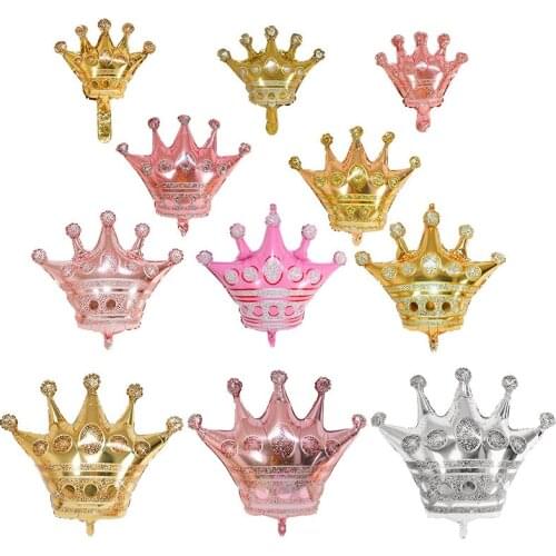 1pc Crown Aluminum Balloon Gold Pink Silver Crown Ballons for Anniversary Birthday Party Wedding Christmas Decoration Supplies