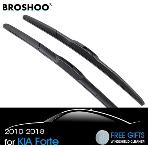 BROSHOO Car Windscreen Wipers Blade Soft Rubber For KIA Forte 2010 2011 2012 2013 2014 2015 2016 2017 2018 Fit Standard Hook Arm