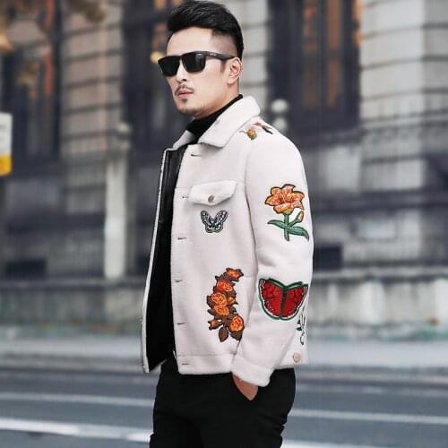 Wool Fur Short Sheep Shearing Jacket Winter Fashion Luxury Coat Men Overcoat Korean Erkek Mont L18-3411 KJ1464