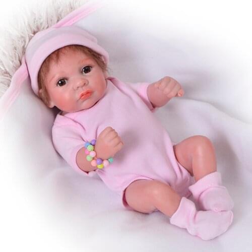 Cute 11 Inch Babies Reborn Dolls Full Silicone vinyl Body Mini Baby Toys Realistic Peanut Girl Gifts Kids Playmate Newborn Doll