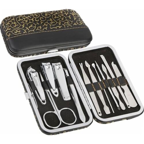 Taoye teemo New 12Pcs Professional manicure Stainless Steel Nail Clippers Scissors Suit Set Kits Manicure Set nail art Tools