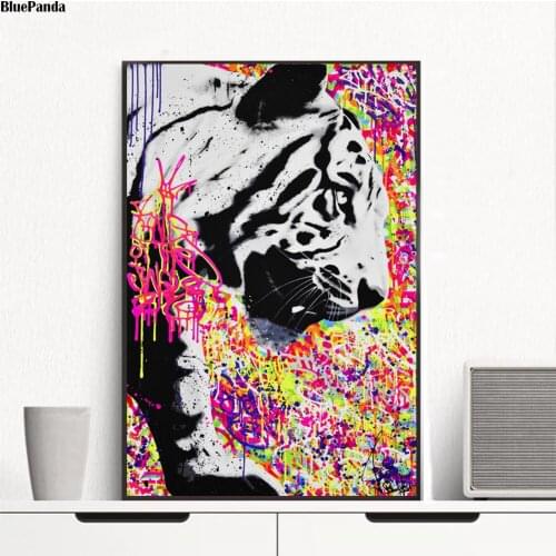 Tiger King Of The Jungle Animal Paintings Poster On Canvas Graffiti Modern Art Decorative Abstract Wall Pictures Home Decor
