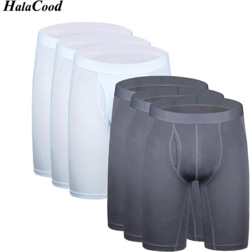 6Pcs/lot Hot Sell Fashion Sexy Brand Cotton Mr Mens Plus Size Long Boxers Shorts Underwear Comfortable Enhance Pouch Underpants