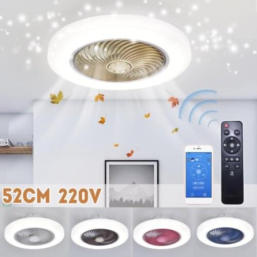 52cm Smart Ceiling Fan with Lights Adjustable Speed Remote Control Ventilation Lamp LED Ceiling Light for Bedroom Living Room