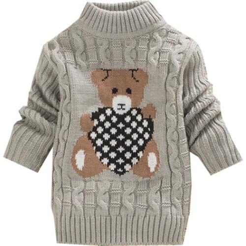 Spring clothes for infant cartoon ainimal pullovers 1-4T baby turtleneck bottoming wear shirt baby boys girls knitted sweater