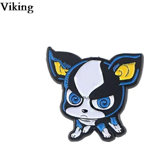 Dogs Badge Pet Lovers Gift Metal Collar Pin Clothing Accessories Enamel Brooches For Women Flowers Icons For Hat Backpack G0555