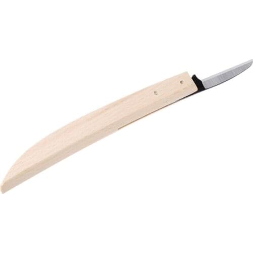 18cm Knife Beech Wood Working Banana Type Handle Wood Carving DIY Tool P0RE