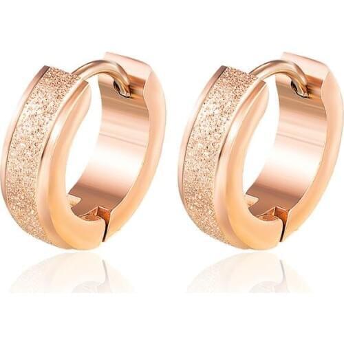 2020 Vintage Minimalist stainless steel Frosted hoop earrings for women fashion rose gold jewelry accesories ofertas relampago