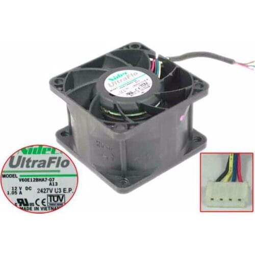 Nidec V60E12BHA7-07 A13 Z01 DC 12V 1.05A 60x60x38mm 4-wire Server Cooling Fan