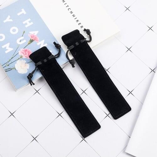 5pcs/lot Cloth Beam Pen Bags Double-sided Thick Flannel Metal Pen Gifts Bags Student Stationery Office Supplies