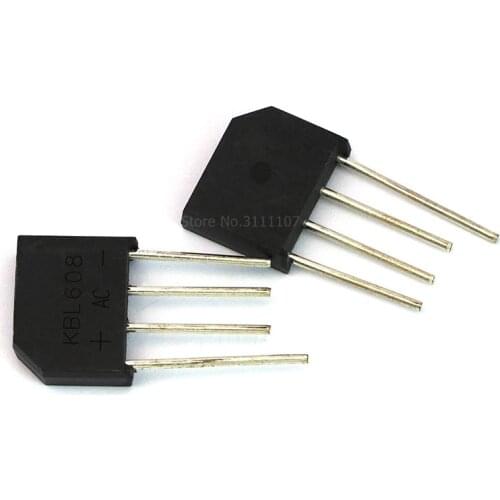 5PCS/LOT KBL608 KBL 608 Bridge Pile 6A 800V Flat Bridge Rectifier New