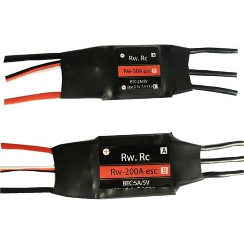 RW.RC 2-6S 30A/50A/70A/125A/200A ESC 5V/2A 5V/5A UBEC Brushless Speed Controller ESC For RC Car Boat