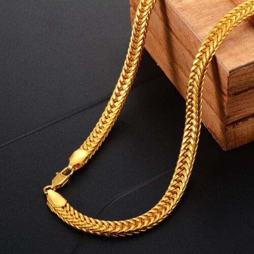 Hot Sale Men Gold Color Long Chain Cuban Link Necklace Punk Hip Hop Jewelry Accessories For Men Women Trendy Necklace Gift